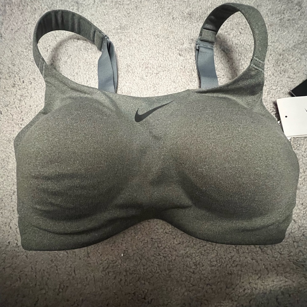 Nike Olive Gray High-Impact Adjustable Sports Bra